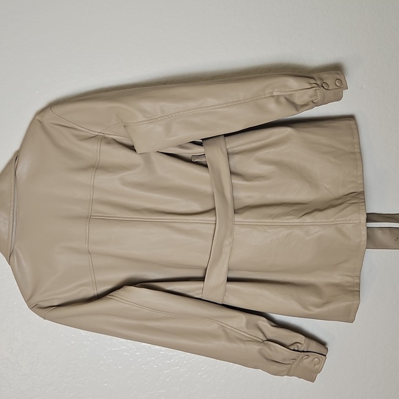 Fashion Nova Beige Leather Jacket - Picture 6 of 6